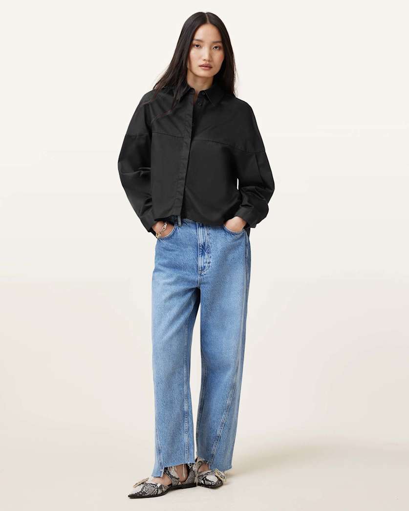 Toria Organic Cotton Dipped Hem Shirt