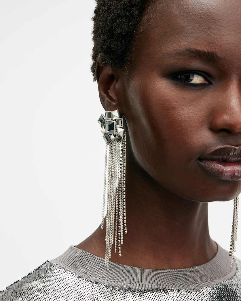 Viola Large Chain Fringed Earrings