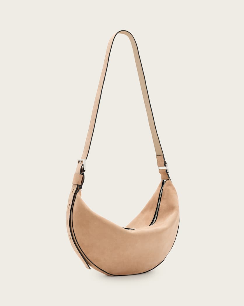 Half Moon Suede Shoulder Bag