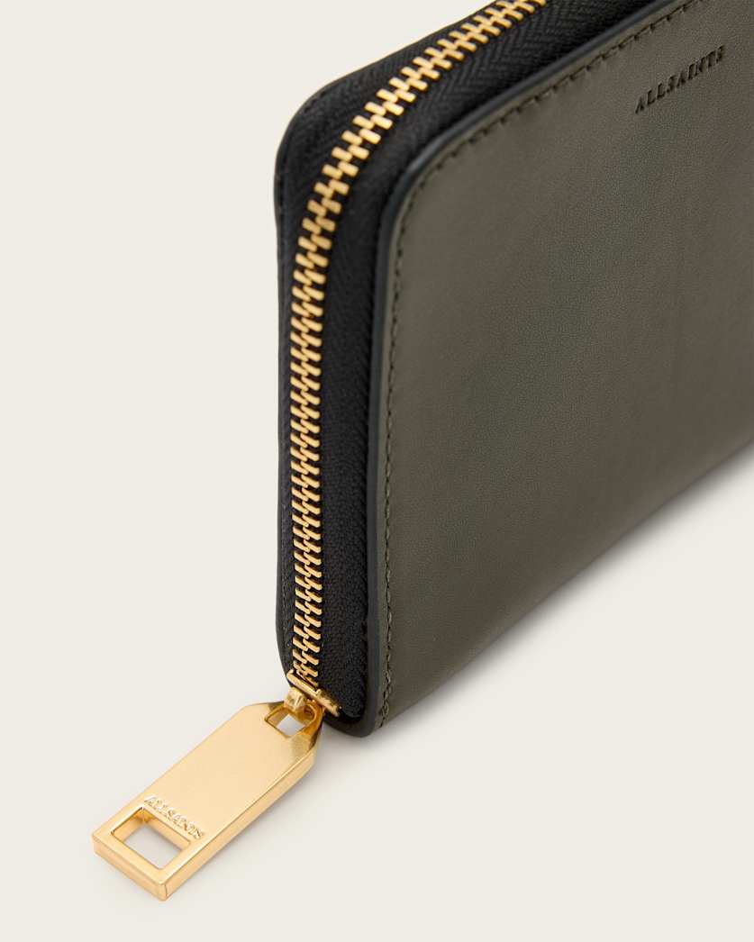 Lena Hex Zip Up Leather Wallet