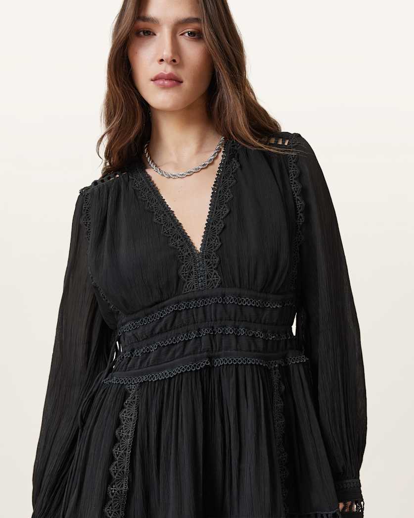 Xanthe Lace-Trimmed Mini Dress