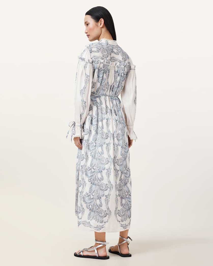Delphine Floral Print Midi Shirt Dress