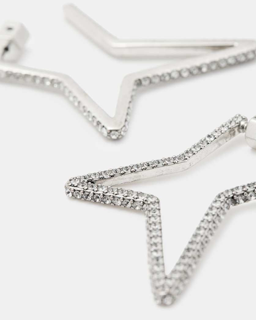 Lux Embellished Star Hoop Earrings