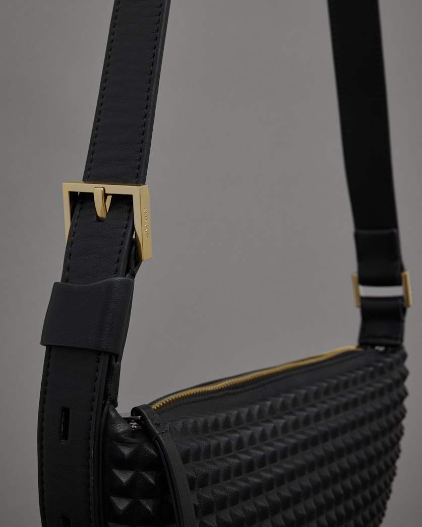 Half Moon Studded Crossbody Bag