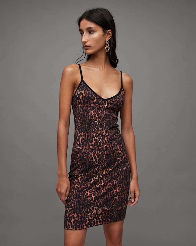 Rosalie Embellished Leopard Midi Dress