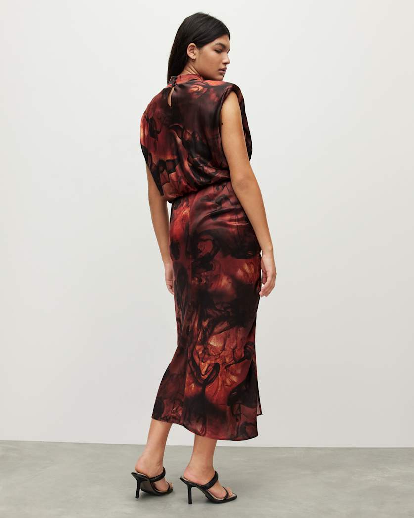 Isa Claudia Silk Blend Midi Dress