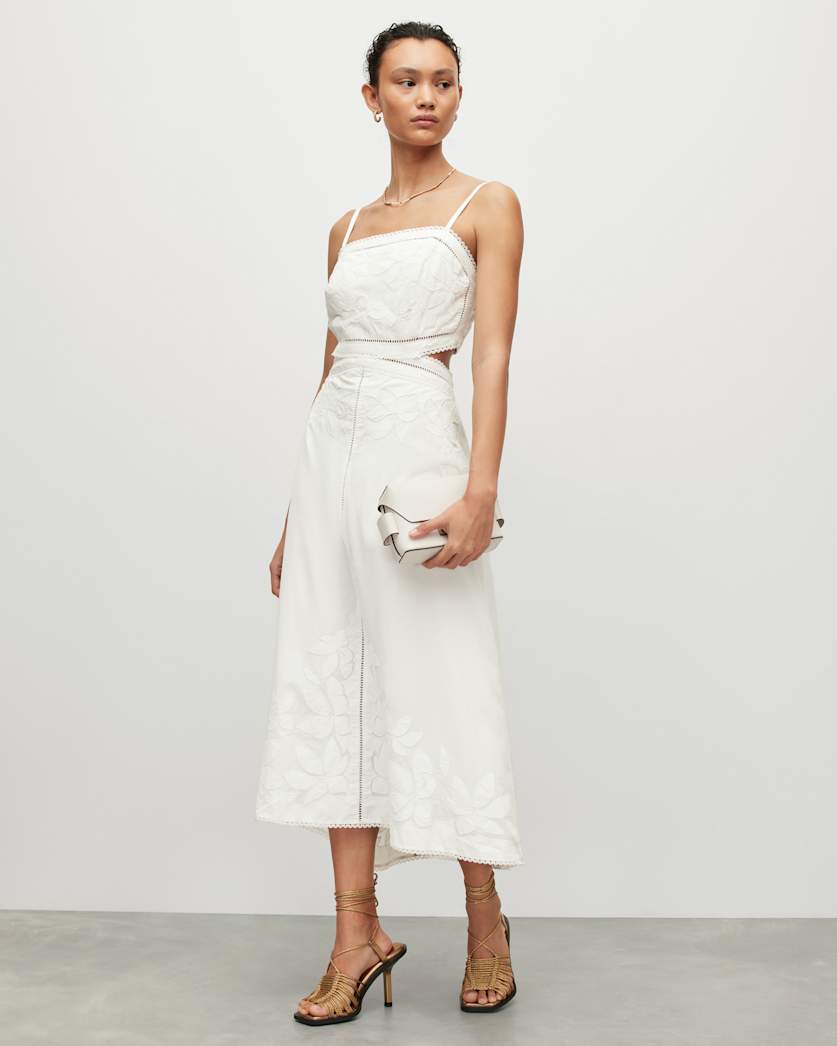 Mala Floral Broderie Cut Out Maxi Dress
