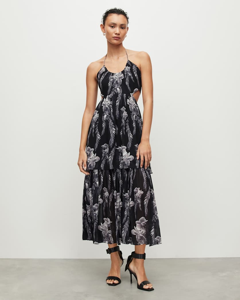 Tatum Mia Floral Cut Out Maxi Dress