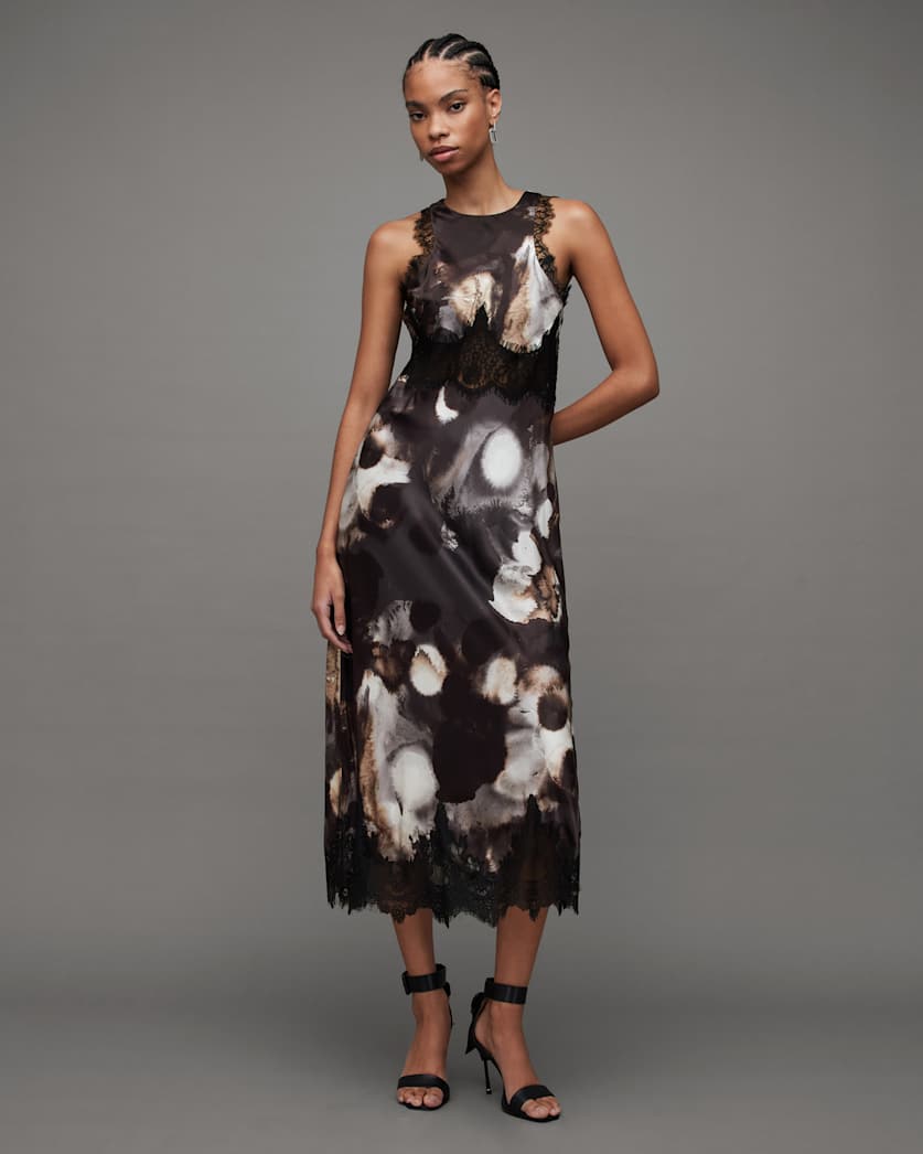 Alula Mars Print Silk Blend Maxi Dress
