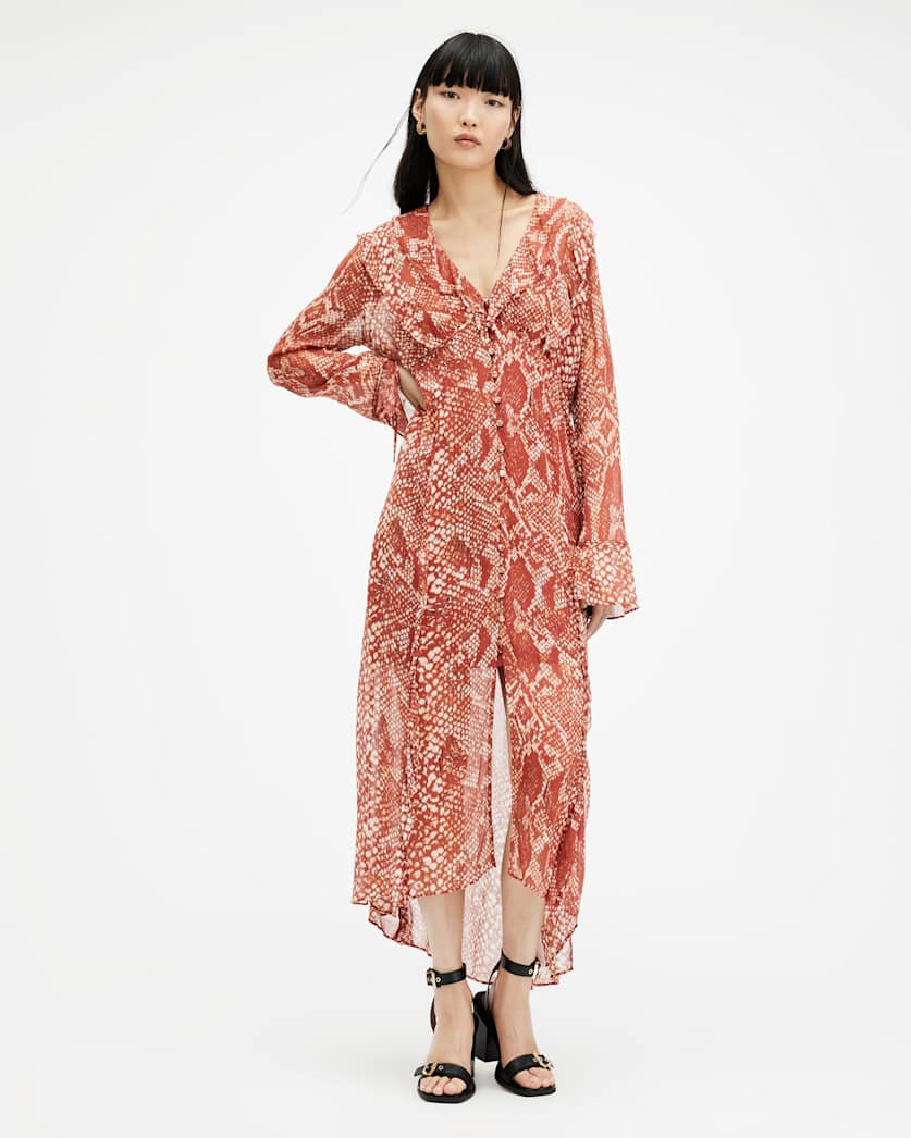 Liana Waimea Print V-Neck Maxi Dress