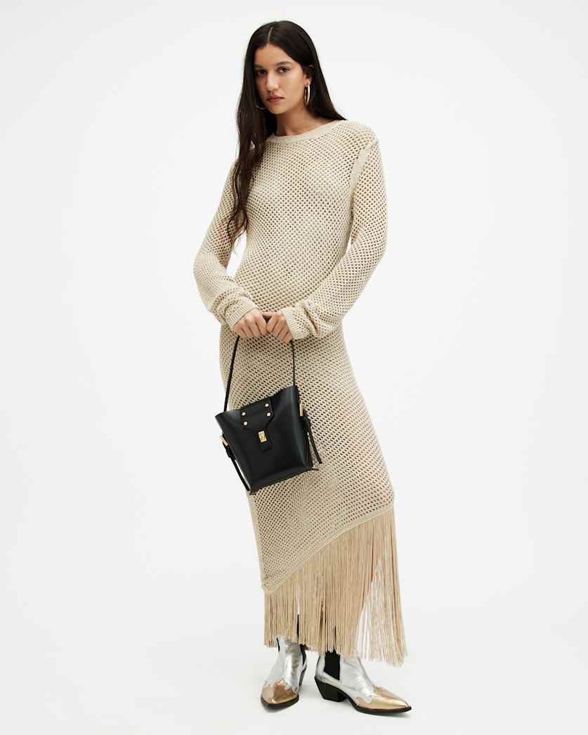Jesse Metallic Crochet Midi Dress
