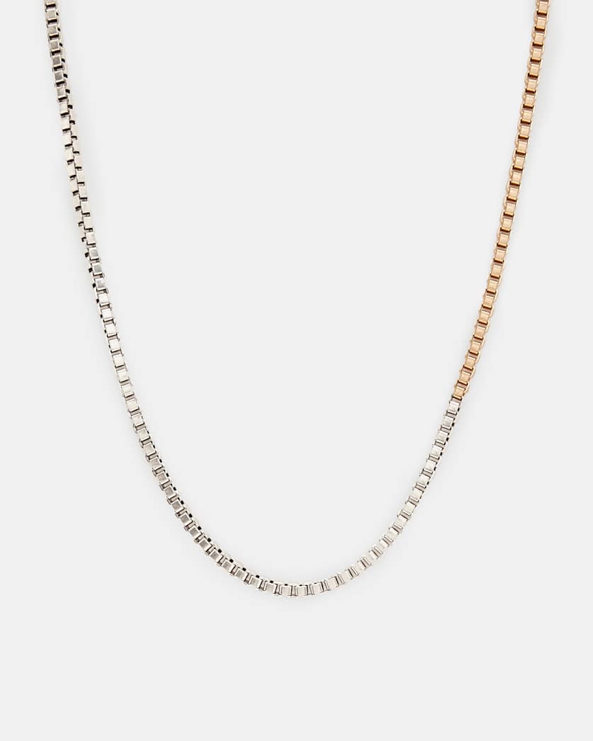 Box Chain Two Tone Necklace