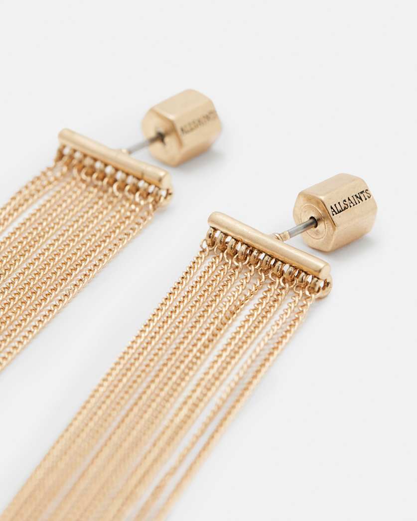 Eliza Gold Tone Long Fringed Earrings