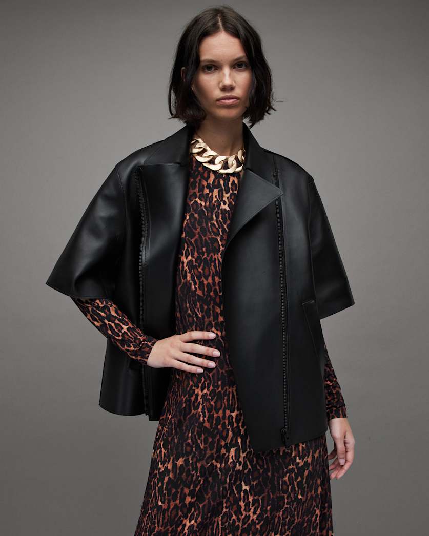 Bayla Bonded Leather Short Sleeve Jacket