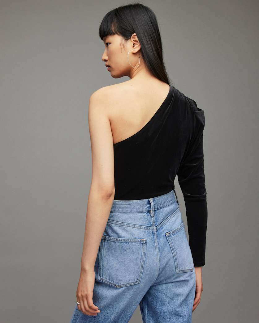 Daphne Velvet One Shoulder Bodysuit