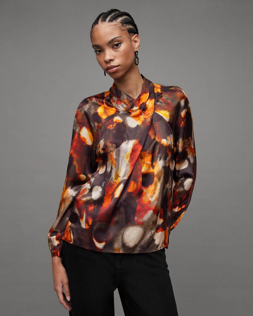 Zola Silk Blend High Neck Top