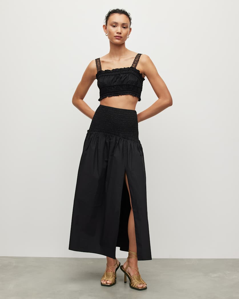 Alex Smock Embroidery Super Cropped Top