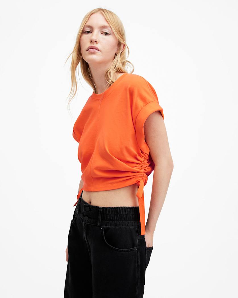 Mira Cropped Side Drawcord T-Shirt