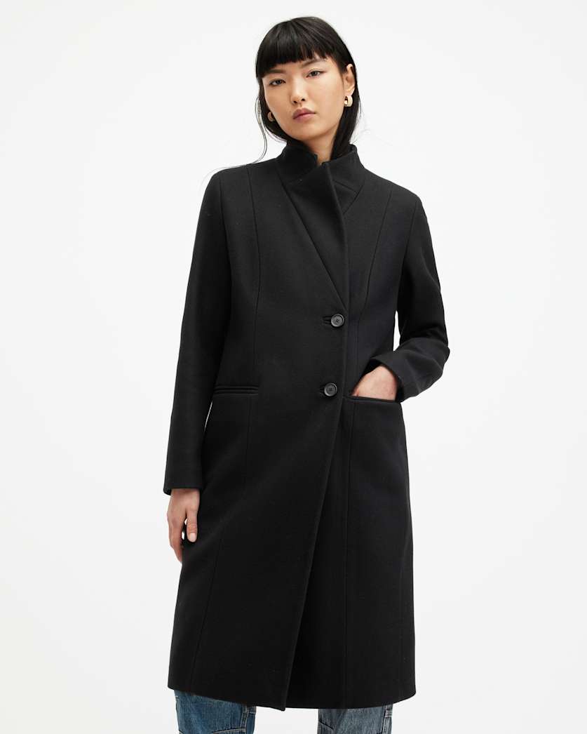 Sidney Wool Cashmere Blend Tailored Coat