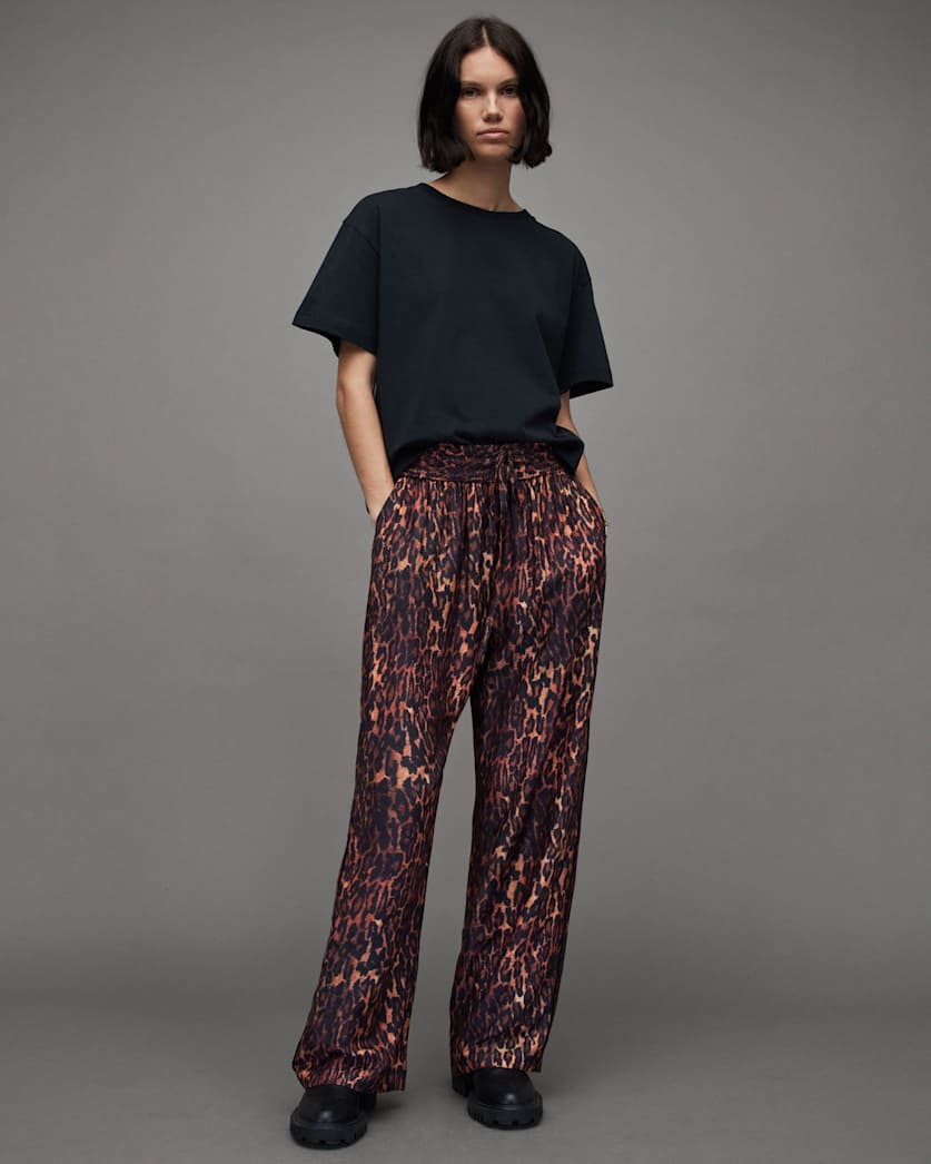 Tyler Silk Blend Leopard Anita Trousers