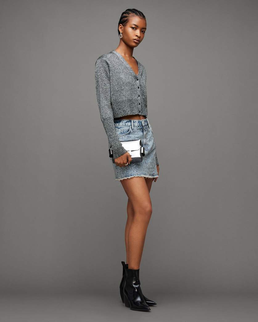 Wendel Embellished Denim Mini Skirt