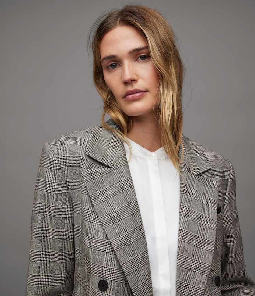 Bea Woven Checked Slim Fit Suit  large