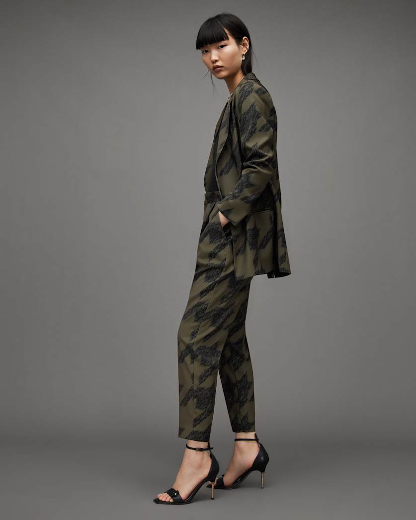 Aleida Toni Houndstooth Print Blazer