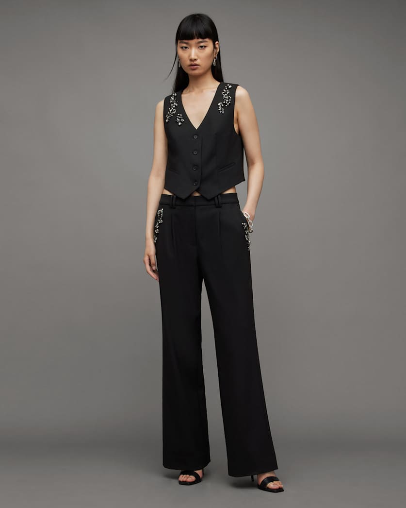Atlas Bead Embellished Trousers