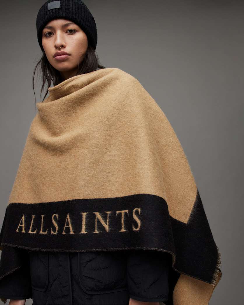 Saints Border Ruana Wool Scarf
