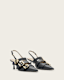 Vivian Leather Buckle Slingback Heels