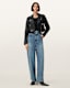 Elora Cropped Slim Leather Biker Jacket