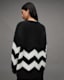 Ziggi Zig Zag Striped V-Neck Jumper