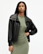 Etta Funnel Neck Leather Bomber Jacket