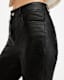 Pearson Slim Fit Raw Hem Leather Trousers