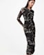 Keiko Mesh Gathered V-Neck Midi Dress