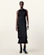 Nyla Sleeveless Shirred Midi Dress