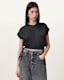Mira Cropped Satin Drawcord T-Shirt