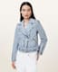 Balfern Denim-Effect Leather Biker Jacket