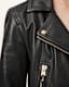 Elora Cropped Slim Leather Biker Jacket