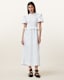 Ode Shirred Puff Sleeve Midi Dress