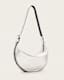 Half Moon Metallic Leather Crossbody Bag
