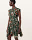 Fleur Printed Asymmetric Mini Dress