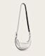 Half Moon Metallic Leather Crossbody Bag