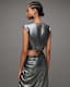 Carla Gathered Metallic Cropped Top