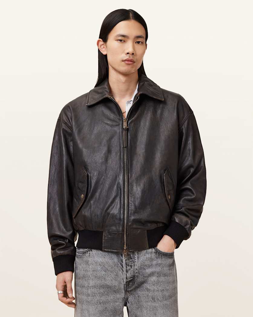 Marco Oversized Leather Bomber Jacket