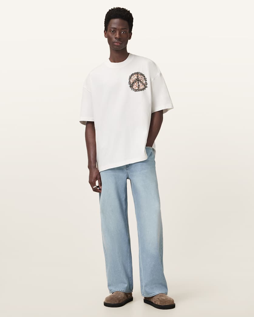 Incessant Leopard Logo Oversized T-Shirt