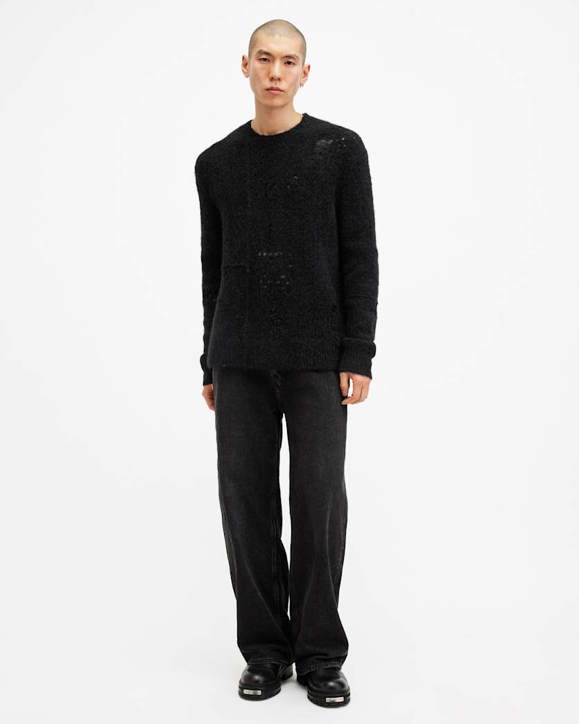 Hadwin Distressed Crew Neck Jumper