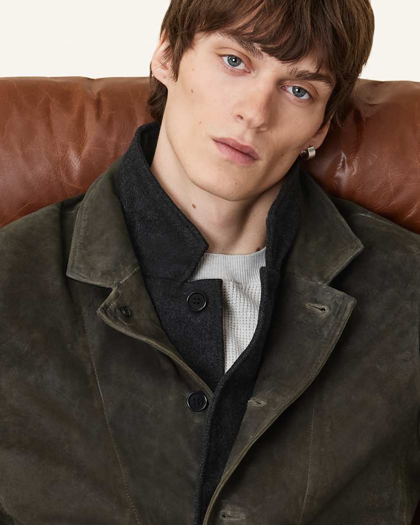 Survey Double Layered Leather Blazer