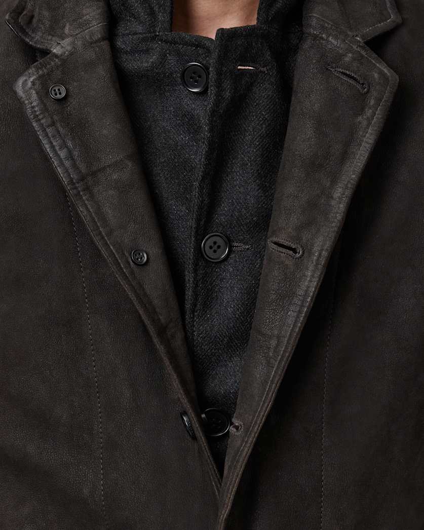 Survey Double Layered Leather Blazer