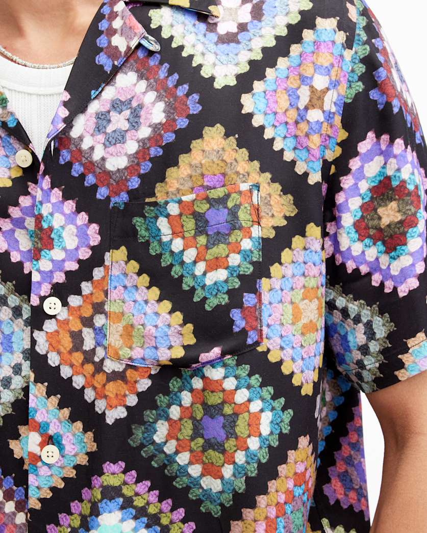 Tunar Crochet Printed Relaxed Fit Shirt